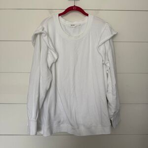 Candace Cameron Bure Women’s 3X White Ruffle Longsleeve Sweatshirt